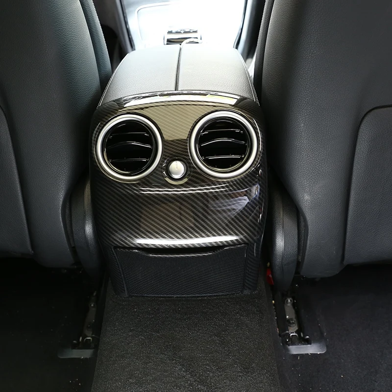 2шт ABS Карбон для Mercedes Benz W205 C Class C-Class 2015-2018 Автомобильные Аксессуары Отделка Вентиляционного Отверстия Заднего Кондиционера 2