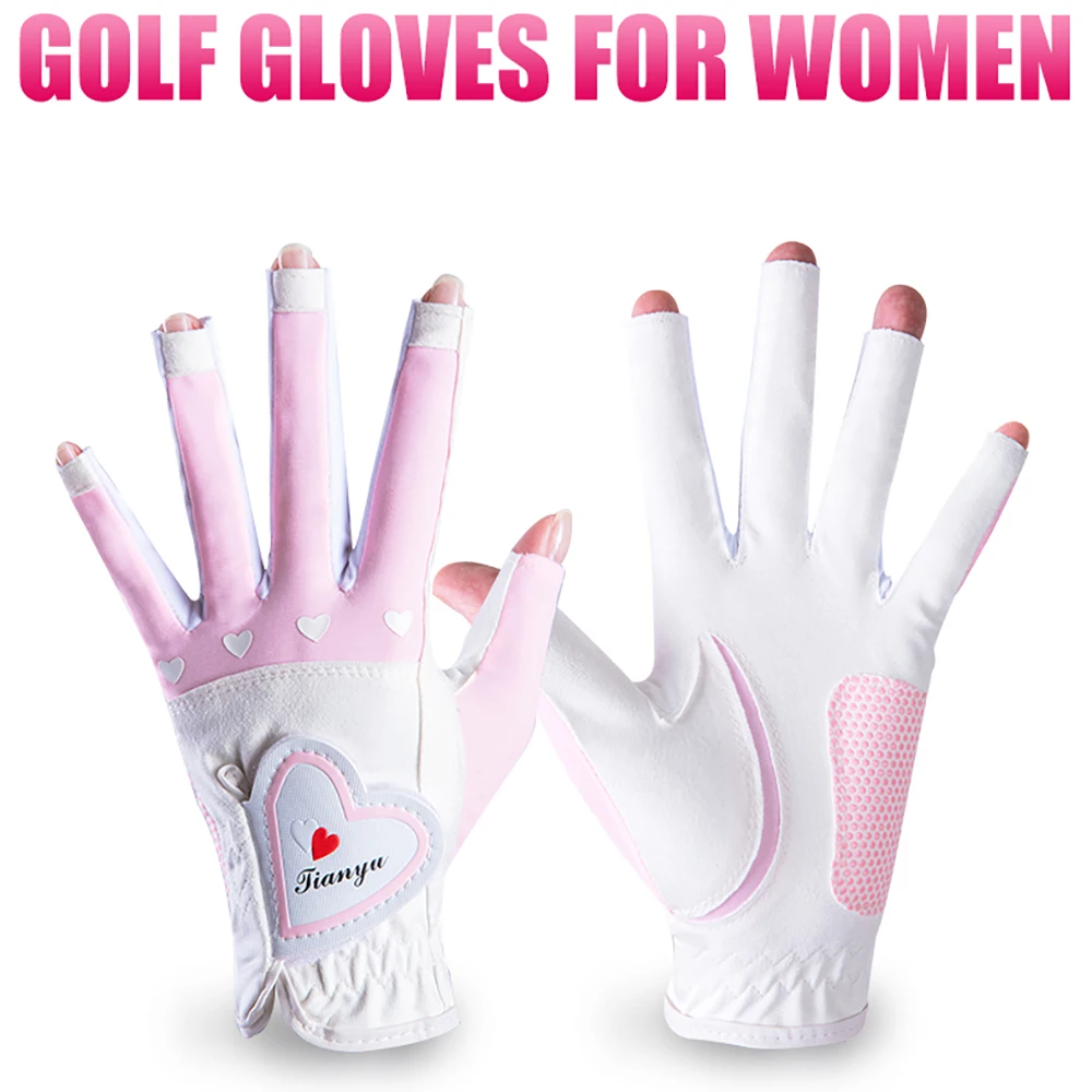 1 пара женских перчаток для гольфа, мягкие спортивные перчатки для верховой езды без пальцев, женские перчатки для девочек, противоскользящая перчатка для левой и правой руки, Элегантные варежки 1