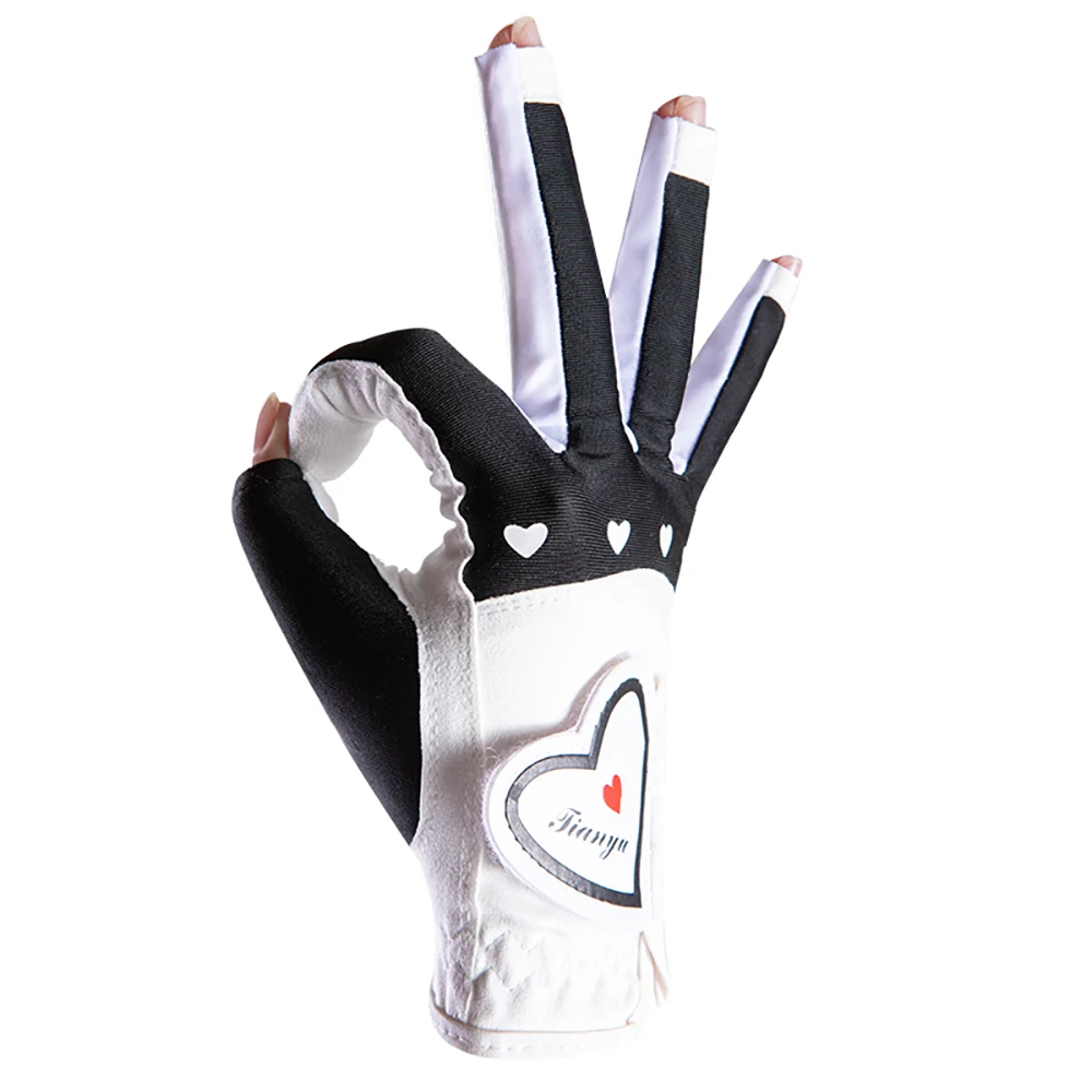 1 пара женских перчаток для гольфа, мягкие спортивные перчатки для верховой езды без пальцев, женские перчатки для девочек, противоскользящая перчатка для левой и правой руки, Элегантные варежки 4