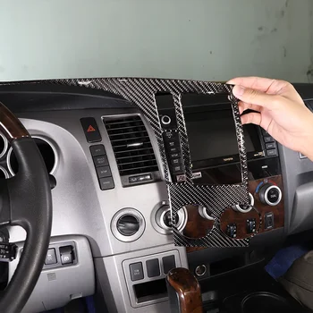 Для пикапа Toyota Tundra 007-2013 Декоративные наклейки на большую панель приборной панели автомобиля из мягкого углеродного волокна для защиты рамки спидометра