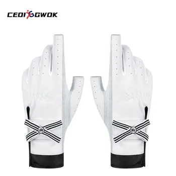 Перчатки для гольфа CEOI GWOK Женские перчатки для гольфа премиум-класса с маркированными пальцами - Дышащие спортивные перчатки из овчины для игры в гольф, пара