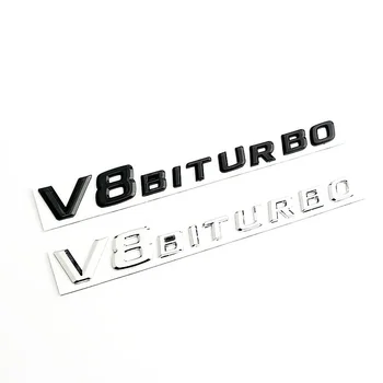 Черные 3d Хромированные Буквы Для Автомобильных Наклеек Mercedes C63 E63 S63 G63 Боковое Крыло V8 BITURBO Эмблема Значок Наклейки С Логотипом Аксессуары