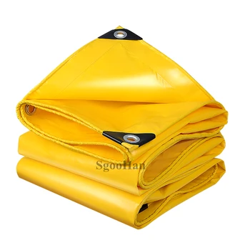 0,45 мм Желтая непромокаемая ткань с ПВХ покрытием, баннер, брезент, клеенка, открытый тент, водонепроницаемая ткань Оксфорд, солнцезащитный козырек, парусное укрытие