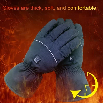 1 Пара электрических тепловых перчаток, зимняя грелка для рук, велосипедные перчатки с сенсорным экраном, перчатки для катания на лыжах, Сноуборде, перчатки с подогревом
