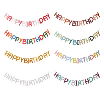 1 шт./компл. 14 7-футовая Розовая бумажная открытка с Надписью Happy Birthday, Баннер Happy Birthday для украшения вечеринки по случаю Дня рождения, коричневый