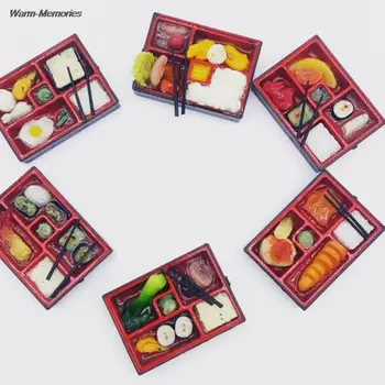 1 Шт Случайный стиль в масштабе 1:12, Кукольный домик, Японская коробка для фастфуда, набор рисового саке с палочками для еды
