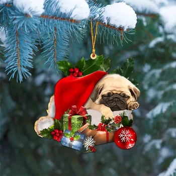 10 стилей подвесной рождественской собачки, Пасхальные праздничные подарки, брелок, декоративная сумка, украшение для зеркала заднего вида в салоне автомобиля