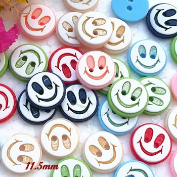100шт 11,5 мм (18 л) Разноцветные пуговицы smile baby для шитья пуговиц для рубашки из смолы, декоративные аксессуары для скрапбукинга, ремесло
