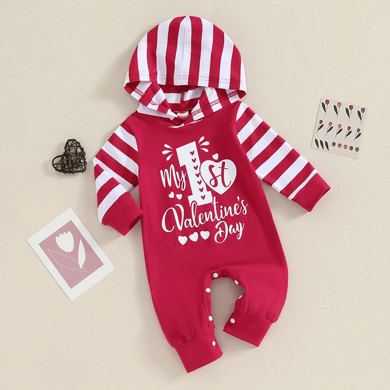 Комбинезон для маленьких девочек с рюшами на шее и принтом в виде сердца, осенне-зимняя одежда для новорожденных 3