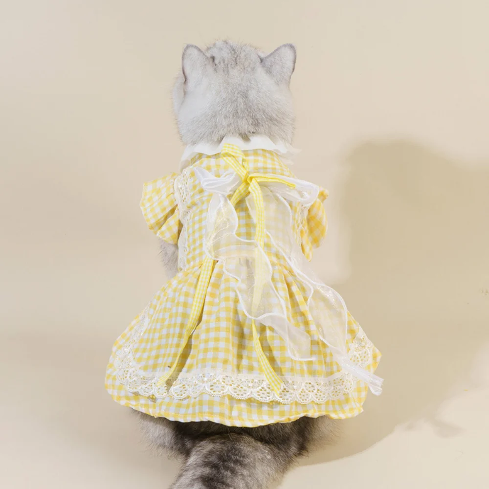 Одежда Для Домашних Животных Лето Весна Модное Платье Для Кошки Маленькая Собачка Милая Дизайнерская Юбка Щенок Милая Клетчатая Рубашка Чихуахуа Пудель Йоркшир 0