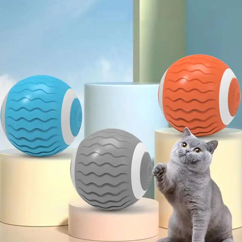 Самокатящийся мяч, игрушка для кошек, Интерактивные игрушки для кошек, Бал, Самодвижущийся котенок, игрушки для интерактивных игр в помещении, домашние упражнения, мяч для котенка 2