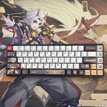 131 Клавишная Игра Anime Arataki Itto Keycaps PBT Dye Sub Keycap Вишневый Профиль Key Cap Для Механической Клавиатуры 6168 84 87 96