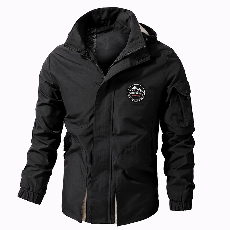 Повседневные куртки для мужчин Techwear Ветрозащитные куртки с капюшоном 2023 Осенне-зимняя уличная одежда Oversize 8XL 1