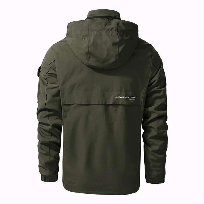 Повседневные куртки для мужчин Techwear Ветрозащитные куртки с капюшоном 2023 Осенне-зимняя уличная одежда Oversize 8XL 3