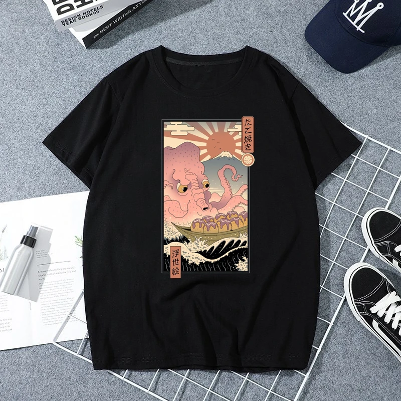 Винтажная футболка с аниме Ukiyoe, Футболка с Забавной Мангой, Мужская Женская Летняя Повседневная Уличная Одежда в стиле Хип-хоп, Одежда для Хипстеров, Camisetas Ropa Hombre 3