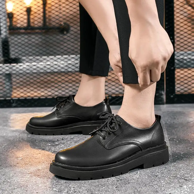 Обувь для костюма Мужская Черная Модная обувь в деловом стиле Мужская обувь Повседневная Кожаная обувь Мужские Ботинки Martin Британские Мужские Свадебные туфли Sh 0
