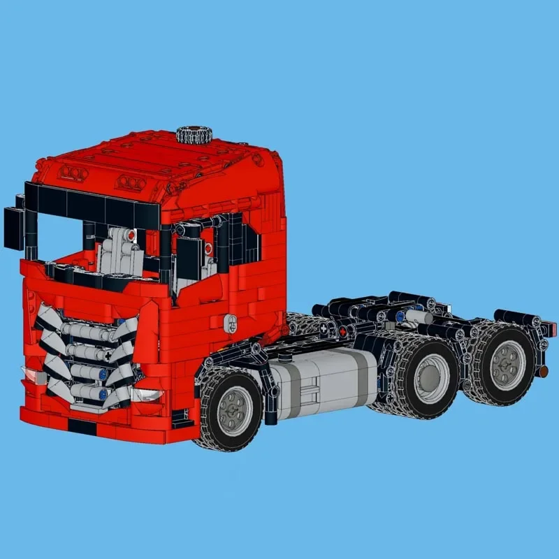 Новый MOC-120755 грузовик с S-образным прицепом, инженерная модель автомобиля, Радиоуправляемые строительные блоки с дистанционным управлением, набор кирпичей для игрушек, подарков на день рождения 2