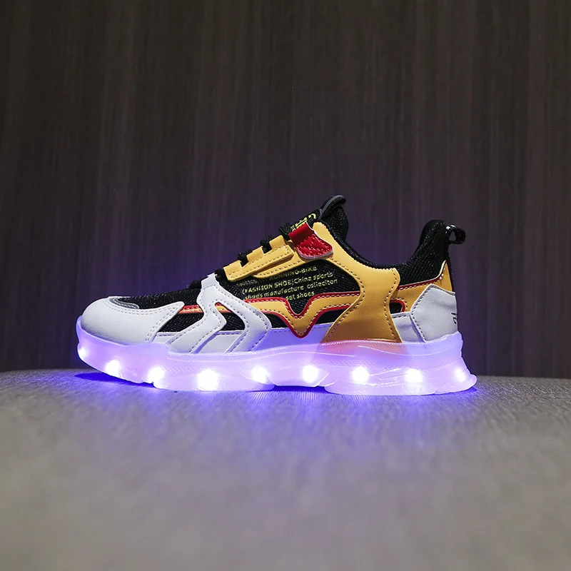 Мужская и женская модная обувь со светодиодной подсветкой для зарядки через USB, повседневная спортивная обувь для взрослых, обувь для уличных танцев 3