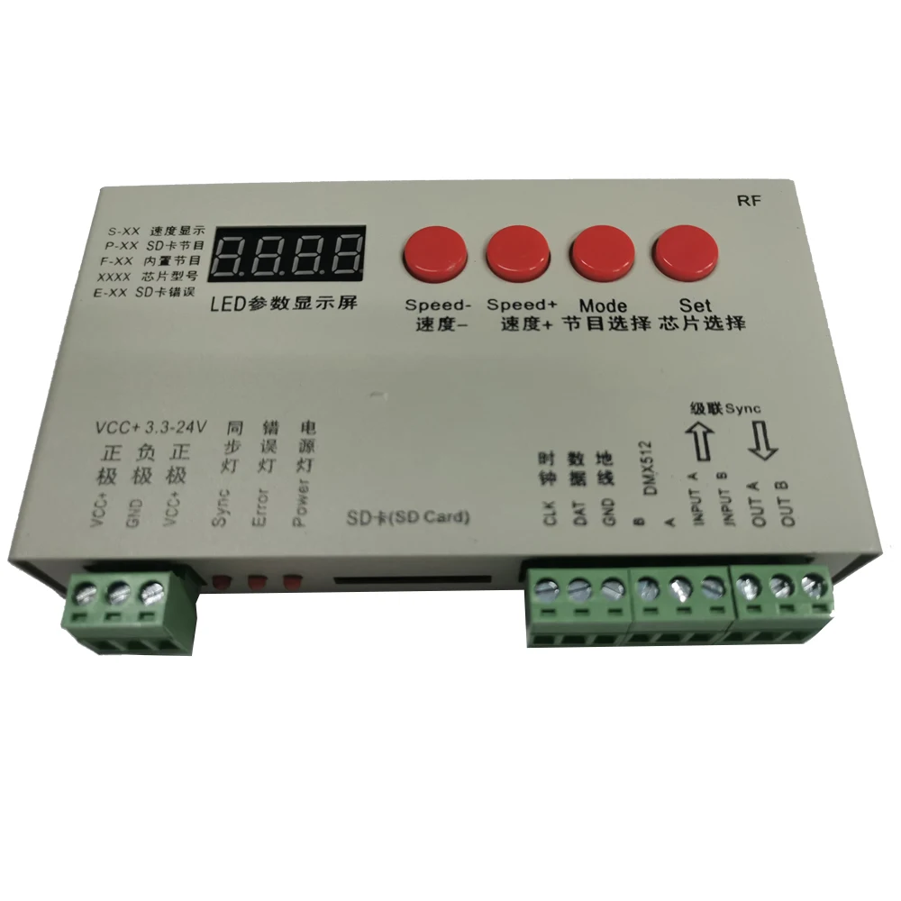 K-1000S (обновленный T-1000S) Контроллер K1000s WS2812B, WS2811, APA102, WS2813 SK6812 Светодиодная лента 2048 пикселей Программный контроллер 5-24 В 1