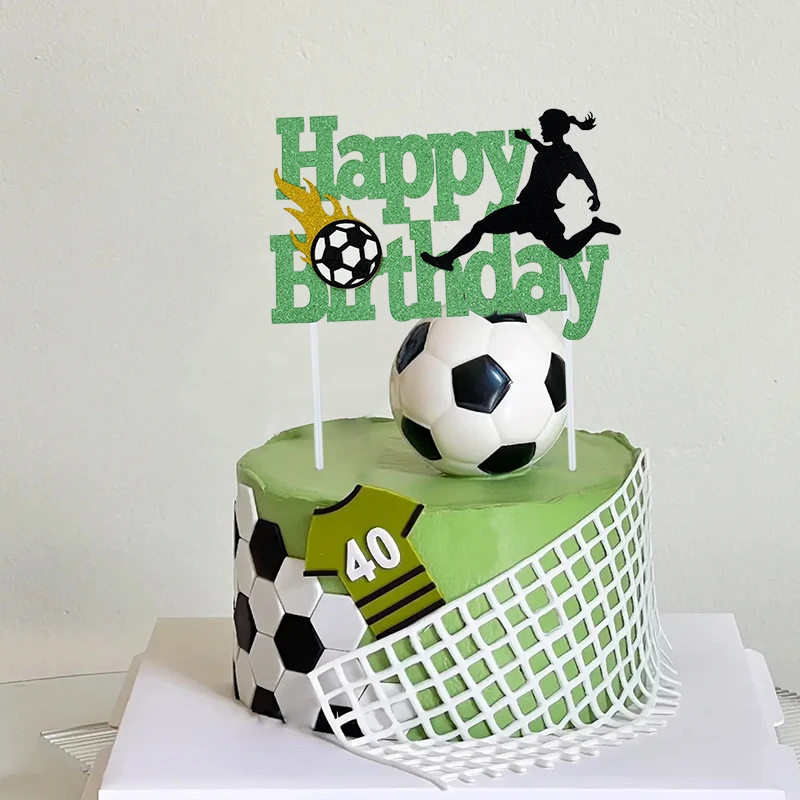 Футбольный Топпер для торта с Днем Рождения Для мальчиков, Аксессуары для декора футбольного торта, Подарки для детей на День рождения, Принадлежности для душа ребенка 0