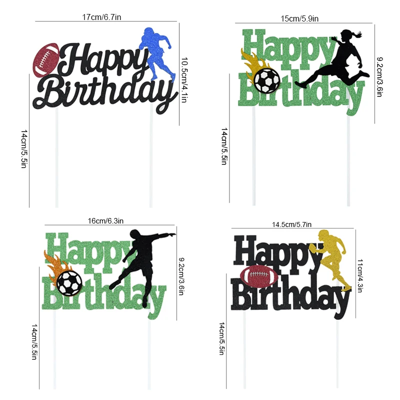 Футбольный Топпер для торта с Днем Рождения Для мальчиков, Аксессуары для декора футбольного торта, Подарки для детей на День рождения, Принадлежности для душа ребенка 5