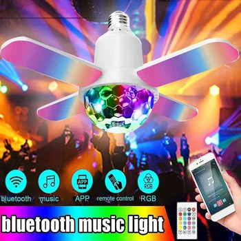 50 Вт Светодиодная Лампа Bluetooth Лампа E27 Умная Лампочка RGB Складной Динамик Лампа С Дистанционным Управлением 50 Вт Белая Музыкальная Лампа Декор Дома