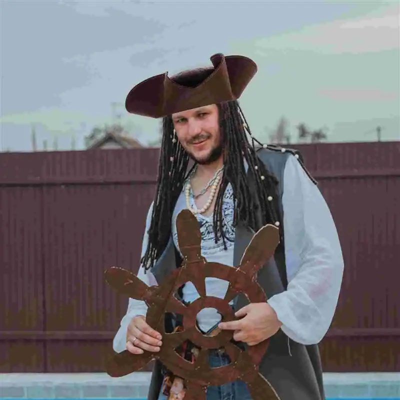 Реквизит для косплея Пиратский костюм Тематическая шляпа Украшение для вечеринки на Хэллоуин Принадлежности для выступлений Аксессуары треуголка 1