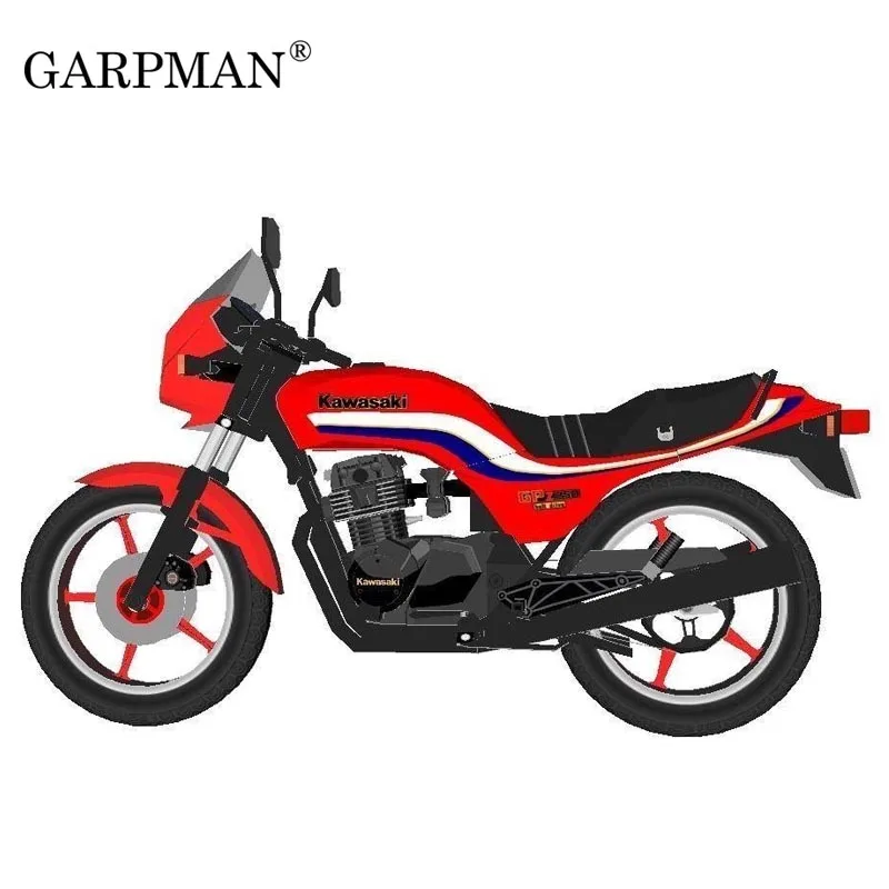 1:6 Япония Kawasaki GPZ - 750 Мотоцикл DIY Версия с мелкой линией 3D Бумажная модель 0