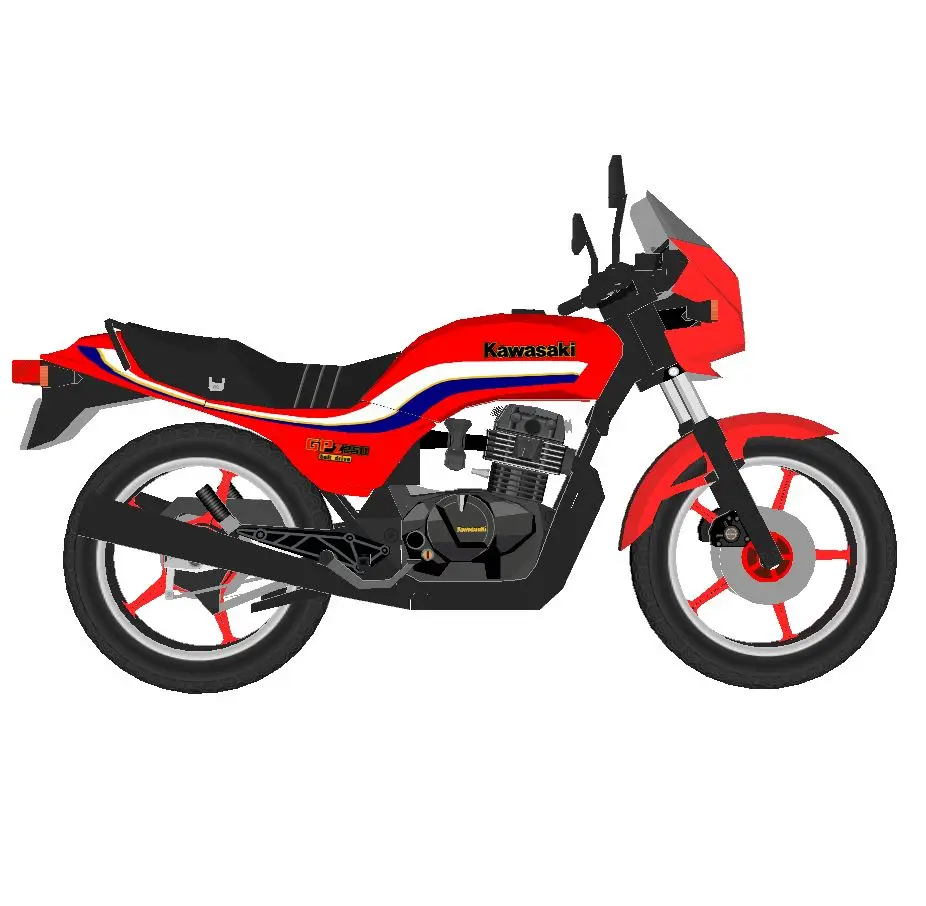 1:6 Япония Kawasaki GPZ - 750 Мотоцикл DIY Версия с мелкой линией 3D Бумажная модель 1