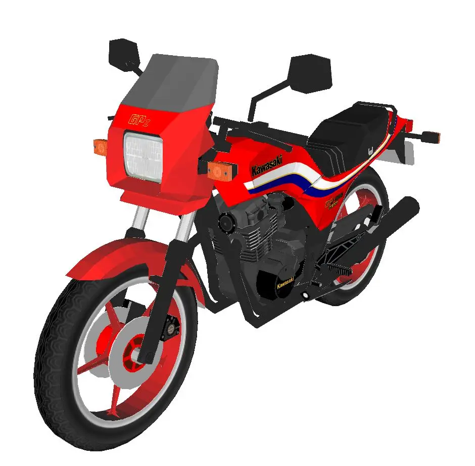 1:6 Япония Kawasaki GPZ - 750 Мотоцикл DIY Версия с мелкой линией 3D Бумажная модель 2