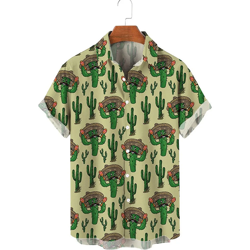 HX Модные мужские рубашки Повседневная рубашка с принтом тропических фруктов и красочного ананаса, пляжная рубашка с коротким рукавом, Camisas Прямая поставка 5