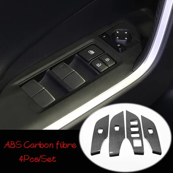 ABS Пластик LHD Дверное оконное стекло, панель управления подъемником, накладка, автомобильный стайлинг для Toyota RAV4 2019 2020 аксессуары 4шт