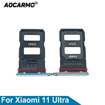 Aocarmo Sim-Карта Для Xiaomi 11 Ultra Mi 11U Черный/Синий Держатель Слота для SIM-карты На Замену