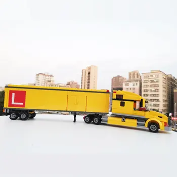 Aoger City Technical Transporter, Желтый грузовик, совместимый с 3221 строительными блоками, кирпичными фигурками, набором моделей транспортных средств, детской игрушкой в подарок