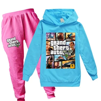 Grand Theft Auto V GTA 5 Детская одежда, комплект из футболки и штанов, детская одежда, костюм для маленьких девочек, спортивный костюм для подростков и мальчиков