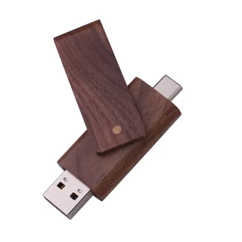 JASTER Деревянный OTG USB Флэш-Накопитель 128 ГБ Бесплатный Пользовательский Логотип U Диск 64 ГБ Креативный Подарок Флешка 32 ГБ USB-накопитель TYPE-C 16 ГБ Поворотный