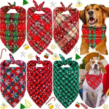 Банданы для собак в рождественской тематике: сохраняйте праздничный и чистый вид вашего питомца с помощью этих полотенец от слюны домашних животных!