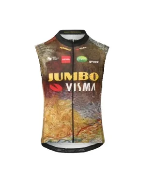 Ветрозащитный 2024 Jumbo Visma Team Без Рукавов Велосипедный Жилет Gilet Mtb Одежда Велосипедный Спорт Майо Ciclismo