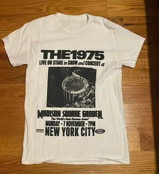 Вживую на сцене в шоу The 1975 Рубашка с коротким рукавом Белая Унисекс S-234XL NE1705 с длинными рукавами