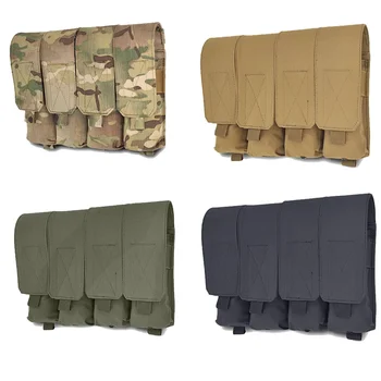 Военная Магазинная сумка Tactical Multicam 762 Quadruple Mag Pouch Carrier Airsoft Molle Magazine Bag Gear