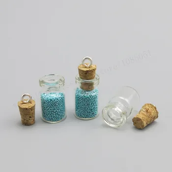 Горячая распродажа!!!20 шт. /лот, 0,6 мл, прозрачный стеклянный флакон с пробкой, мини-стеклянная бутылка, маленькие подвески, бутылки H121806