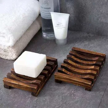 Деревянный мыльница, бамбуковая мыльница, держатель для мыла ручной работы, Сливные мыльницы из древесного угля, органайзер для хранения мыла в ванной