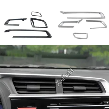 Для Honda Fit Jazz 2014 2015 2016 2017 Отделка Автомобильных Перчаток Для Инструментов ABS Панель Вверх Дном Вентиляционное Отверстие Для Выхода Кондиционера Рамка Приборной Панели