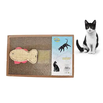 Забавная кошачья скребница с креативным рисунком рыбы из сизаля, доска для кошачьих царапин, Коврик для когтеточки, Интерактивные принадлежности для домашних животных, Сувениры для кошек