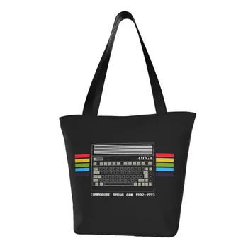Забавная сумка для покупок Commodore Amiga 600 Recycling C64 Amiga Computer, холщовая сумка для покупок через плечо