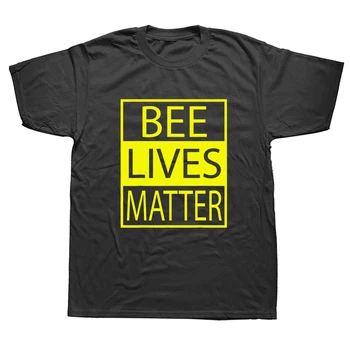 Забавные Футболки Bee Lives Matter, Графическая Хлопковая Уличная Одежда С Коротким Рукавом, Подарки На День Рождения, Летний Стиль, Футболка Для Пчеловодства Для Мужчин