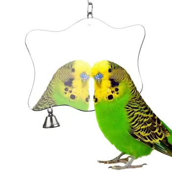 Зеркало Для Попугая В Клетке Универсальное Интерактивное Птичье Зеркало В Клетке Акриловая Игрушка Brird Куриное Зеркало Односторонняя Забавная Игрушка Для Домашних Животных