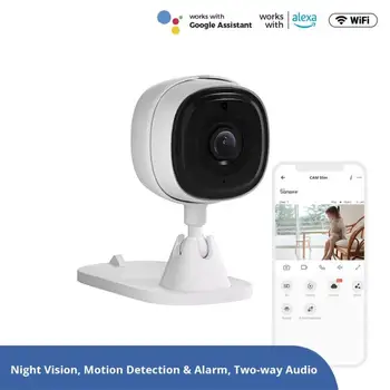 Интеллектуальная камера безопасности SONOFF CAM Slim WiFi 1080P HD с сигнализацией движения, двусторонняя связь со звуковой сценой Через приложение eWeLink Alexa Google Home