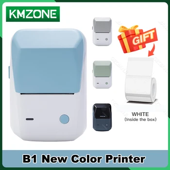 Карманный принтер для изготовления этикеток NIIMBOT New Color B1, термопринтер для самоклеящихся наклеек, Bluetooth-принтер для мобильных ювелирных изделий с 1 рулоном