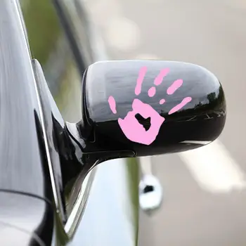 Красочная наклейка с отпечатком руки на автомобиле, Забавная наклейка с рисунком ладони, яркие наклейки на ладони на зеркале автомобиля, красочные наклейки с отпечатком руки для бездорожья